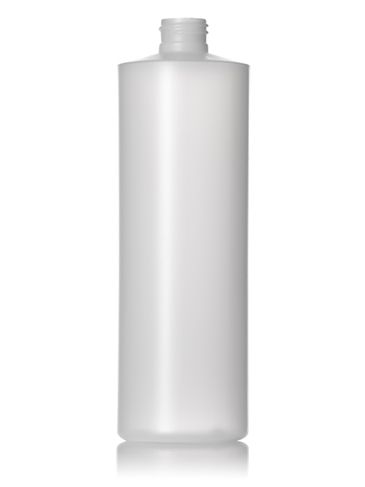 16 oz natural-colored HDPE plastic cylinder round bottle with 24-410 neck finish