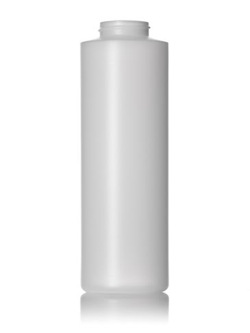 16 oz natural-colored HDPE plastic cylinder round bottle with 38-400 neck finish