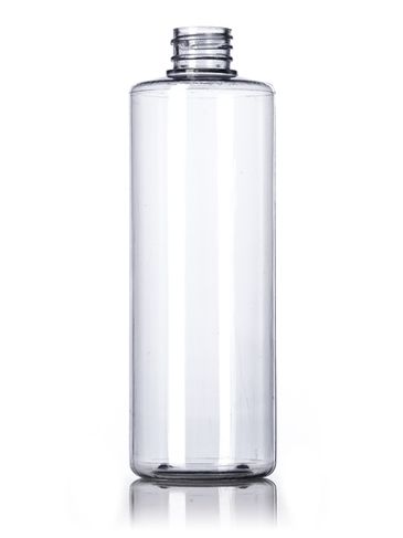 16 oz clear PVC plastic cylinder round bottle with 28-410 neck finish