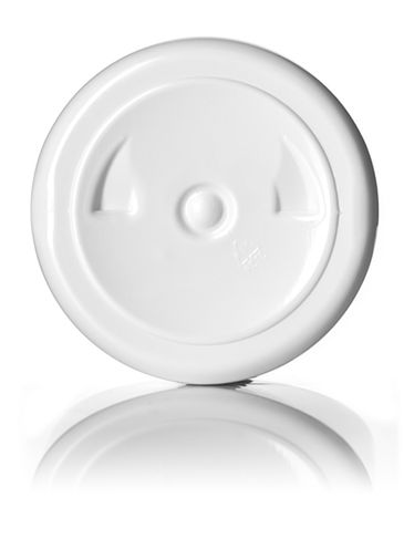 8 oz white PET plastic squat boston round bottle with 24-410 neck finish