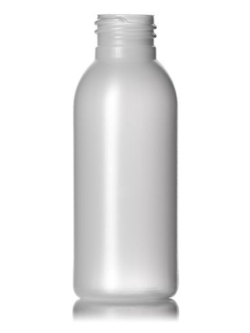 3 oz natural-colored HDPE plastic imperial round bottle with 24-410 neck finish