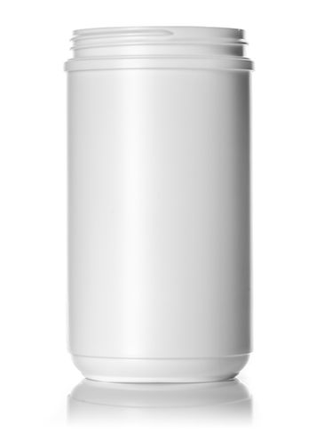 32 oz white HDPE plastic single wall canister with 89-400 neck finish