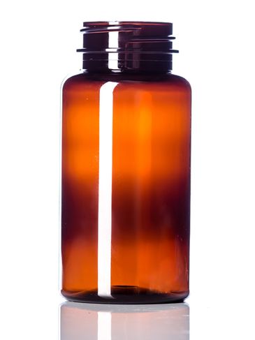 150 cc amber PET plastic pill packer bottle with 38-400 neck finish