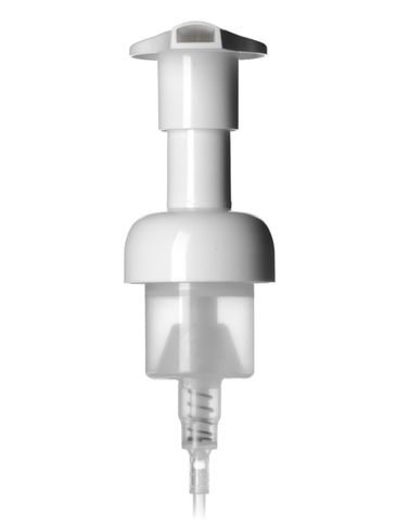 White PP plastic 40 mm smooth skirt foamer dispensing pump with 4.5 inch dip tube