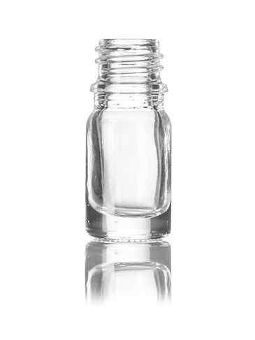 Download 5 Ml Clear Glass Boston Round Euro Dropper Bottle With 18 Din Neck Finish