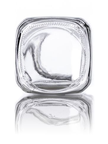 8 oz clear glass french square bottle with 43-400 neck finish