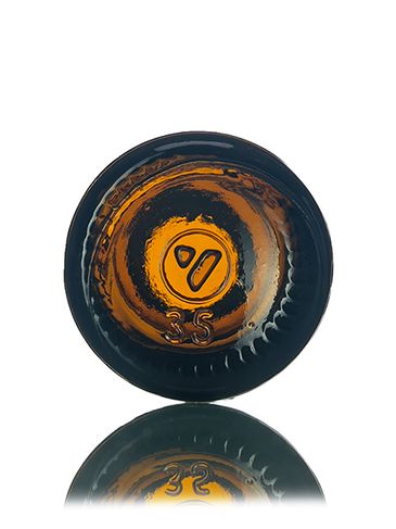 1 oz brown glass boston round bottle with 20-400 neck finish