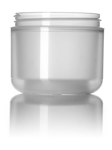 4 oz natural-colored PP plastic double wall round base jar with 70-400 neck finish