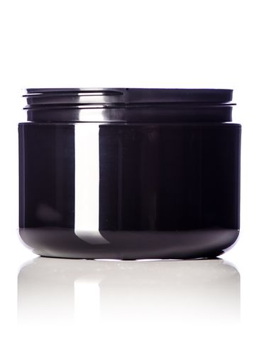 8 oz black PP plastic double wall round base jar with 89-400 neck finish