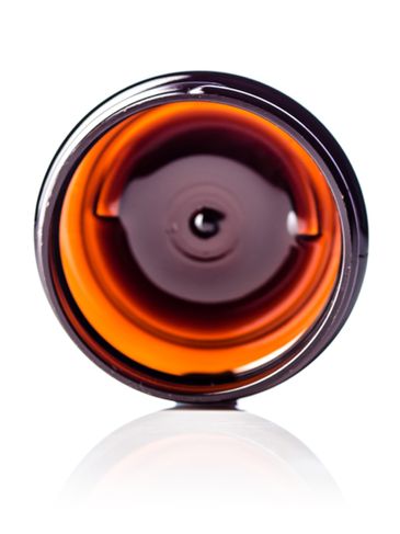 2 oz amber PET plastic single wall jar with 58-400 neck finish