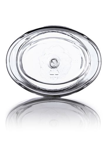 4 oz clear PET plastic single wall oval jar with 58-400 neck finish