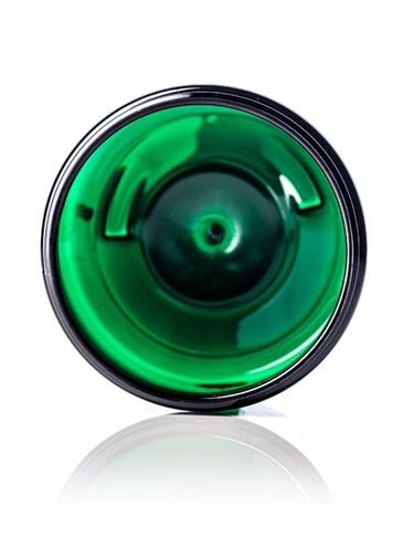 8 oz green PET plastic single wall jar with 70-400 neck finish