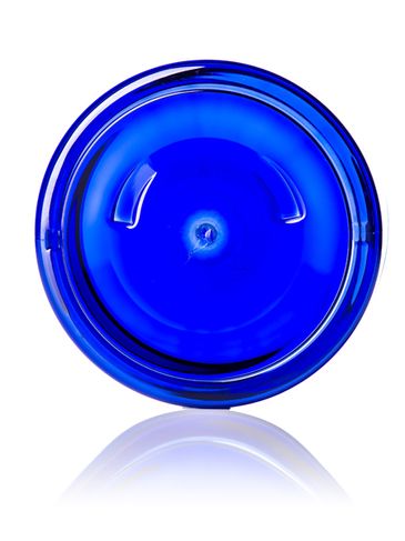 8 oz cobalt blue PET plastic single wall jar with 89-400 neck finish