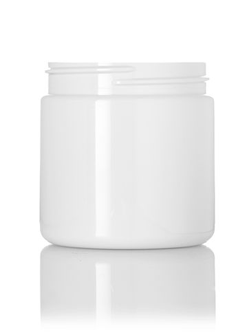 4 oz white PET plastic single wall jar with 58-400 neck finish