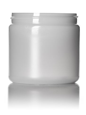 16 oz natural-colored HDPE plastic single wall jar with 89-400 neck finish