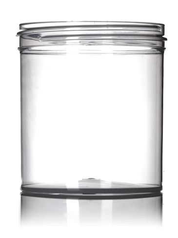 16 oz natural-colored PP plastic single wall jar with 89-400 neck finish