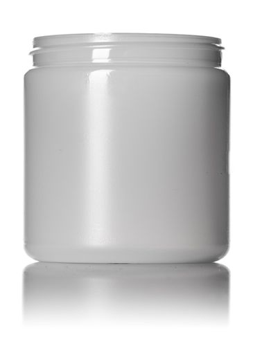 8 oz natural-colored HDPE plastic single wall jar with 70-400 neck finish
