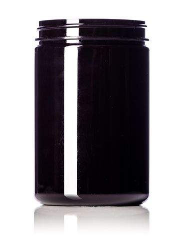 25 oz dark amber PET plastic single wall jar with 89-400 neck finish