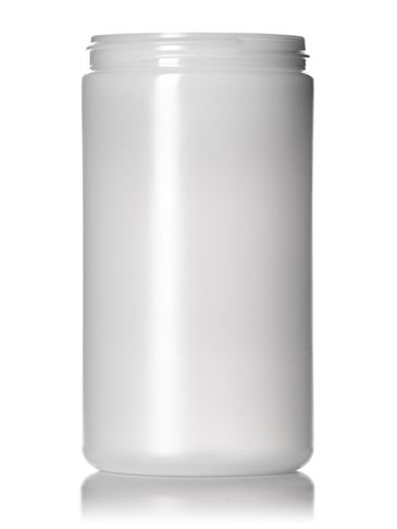 32 oz natural-colored HDPE plastic single wall anti-static jar with 89-400 neck finish