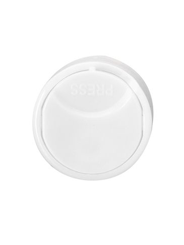 White PP plastic 20-410 smooth skirt unlined disc top cap