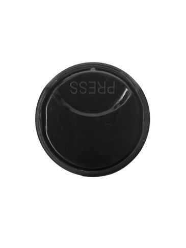 Black PP plastic 20-410 smooth skirt unlined disc top lid