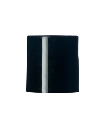 Black PP plastic 20-410 smooth skirt unlined disc top lid