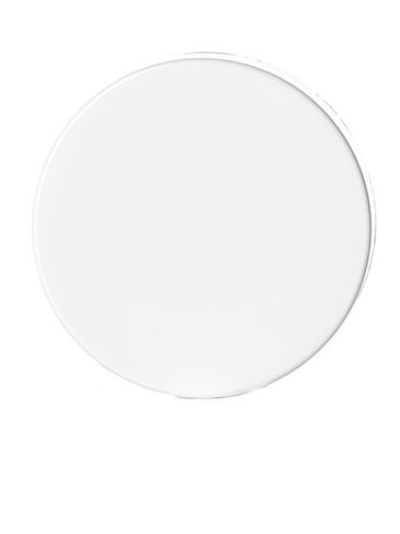 White PP plastic 43-400 smooth skirt lid with printed pressure sensitive (PS) liner