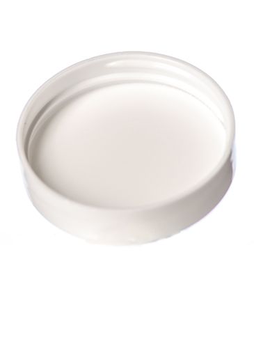 White PP plastic 48-400 smooth skirt lid with foam liner