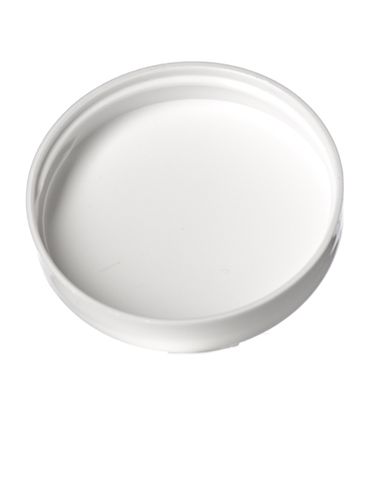 White PP plastic 53-400 dome lid with foam liner