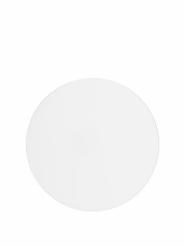 White PP plastic 58-400 smooth skirt lid with foam liner