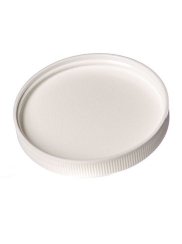 White PP plastic 70-400 ribbed skirt lid with foam liner