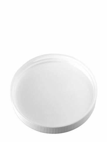 White PP plastic 70-400 ribbed skirt unlined lid