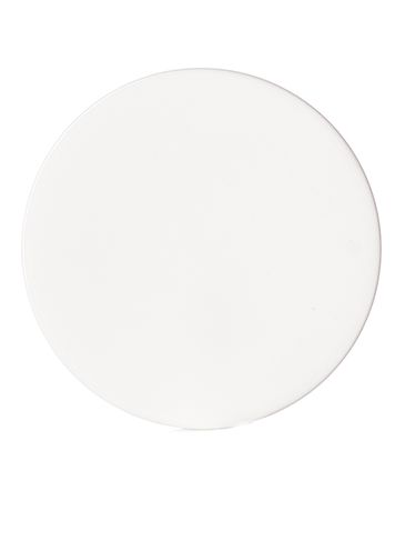White PP plastic 89-400 smooth skirt lid with unprinted pressure sensitive (PS) liner