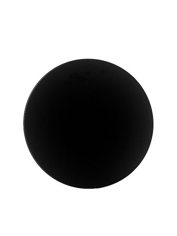 Black PP plastic 53-400 smooth skirt lid with printed pressure sensitive (PS) liner