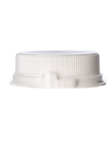 White LDPE plastic 38SS ribbed snap screw tamper-evident dairy lid