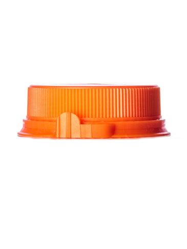 Orange LDPE plastic 38SS ribbed snap screw tamper-evident dairy lid