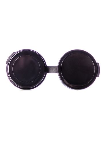 1/4 oz black PP plastic hinged container