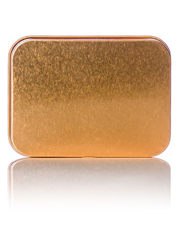 3.75 x 2.75 x 0.75 inch copper-colored steel rectangular tin with slip ...