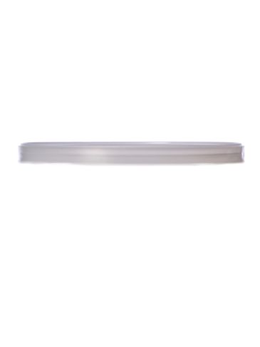 Natural-colored LDPE plastic 3.5625 inch flat tub lid