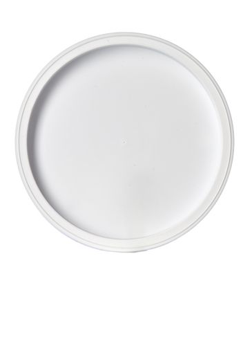 White LDPE plastic 4.625 inch recessed tub lid