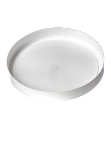 White LDPE plastic long-skirted tub lid