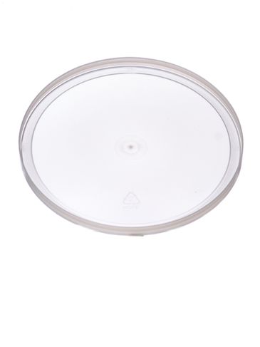 Natural-colored LDPE plastic 6.625 inch flat tub lid