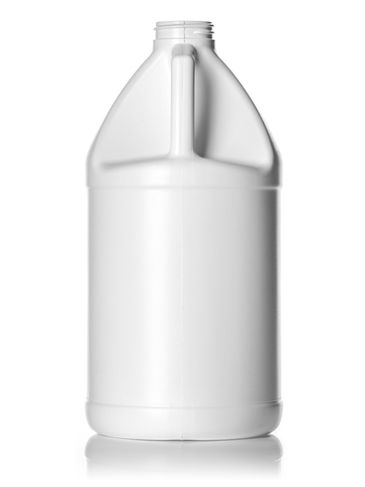 64 oz white HDPE plastic industrial round bottle with 38-400 neck finish