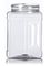 48 oz clear PET plastic square grip container with 89-400 neck finish