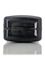 64 oz black HDPE plastic f-style container with view stripe and 38-400 neck finish