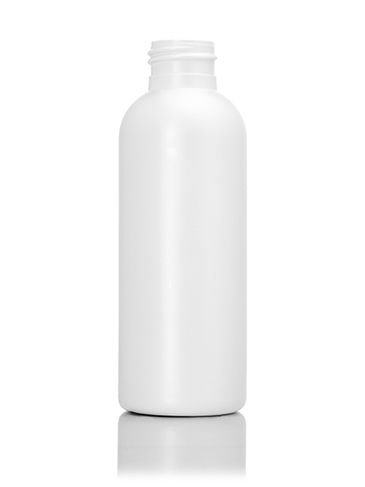 4 oz white HDPE plastic cosmo round bottle with 24-410 neck finish