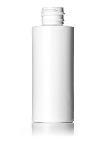 2 oz white HDPE plastic cylinder round bottle with 20-410 neck finish