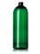 32 oz green PET plastic cosmo round bottle with 28-410 neck finish