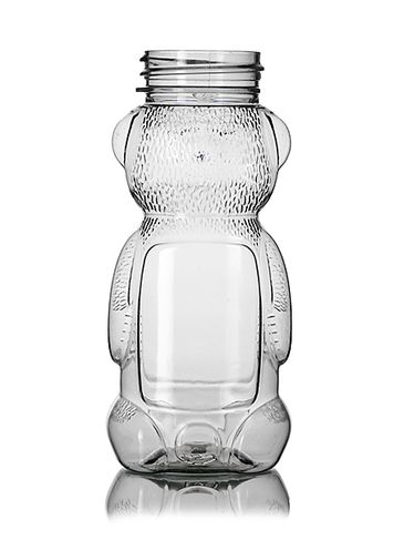 5 oz clear PET plastic honey bear bottle (8 oz of honey) with 38-400 neck finish