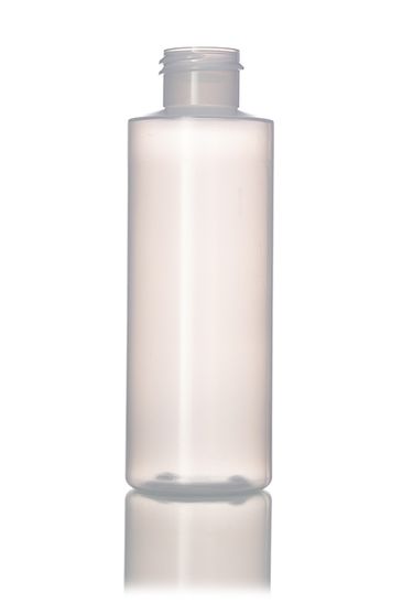 4 oz natural-colored LDPE plastic cylinder round bottle with 24-410 neck finish